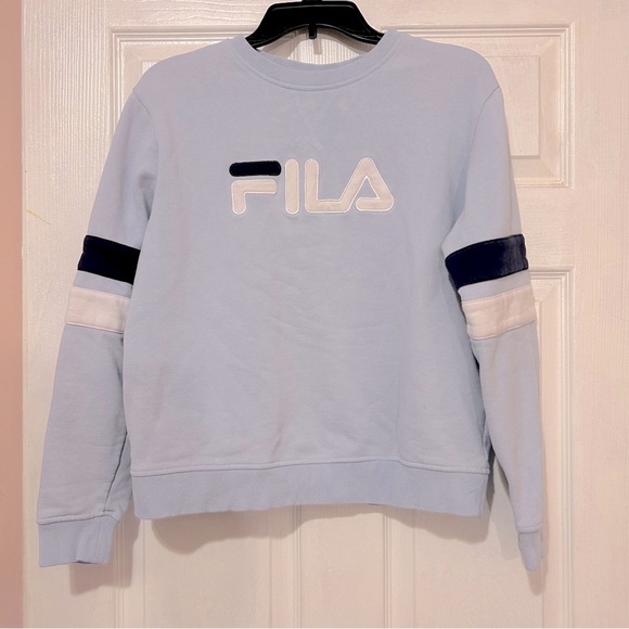 FILA Crewneck Sweatshirt Women's Blue Size Large Long Sleeve - Picture 1 of 8
